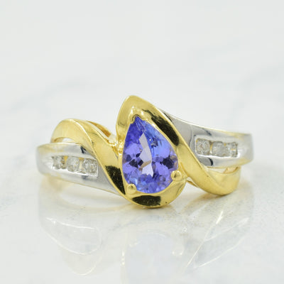 Tanzanite & Diamond Bypass Ring | 0.75ct, 0.10ctw | SZ 7.25 |