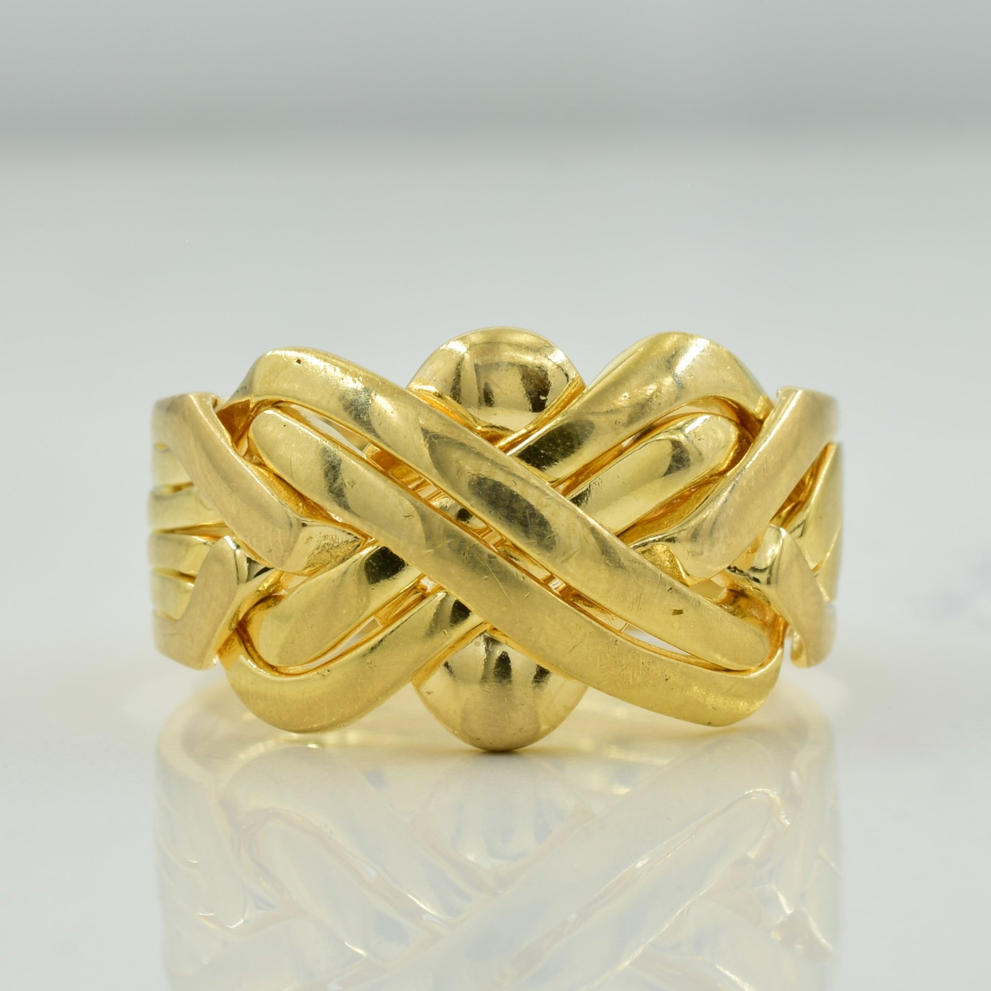 18k Yellow Gold Solved Puzzle Ring | SZ 11.25 |