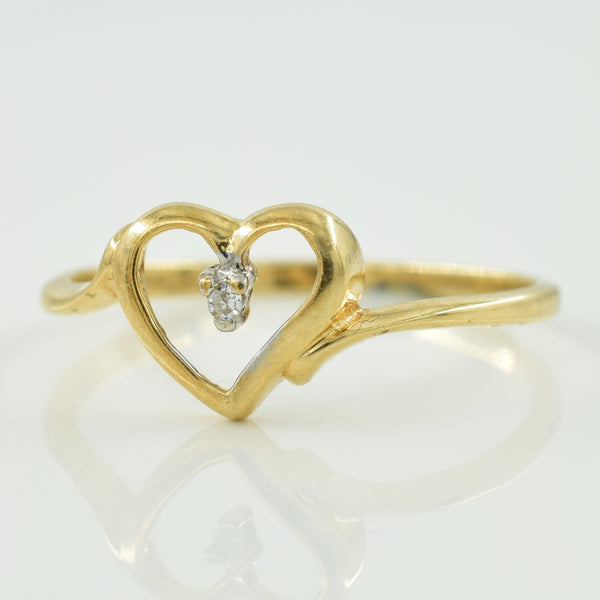 Diamond Heart Ring | 0.01ct | SZ 6.75 |