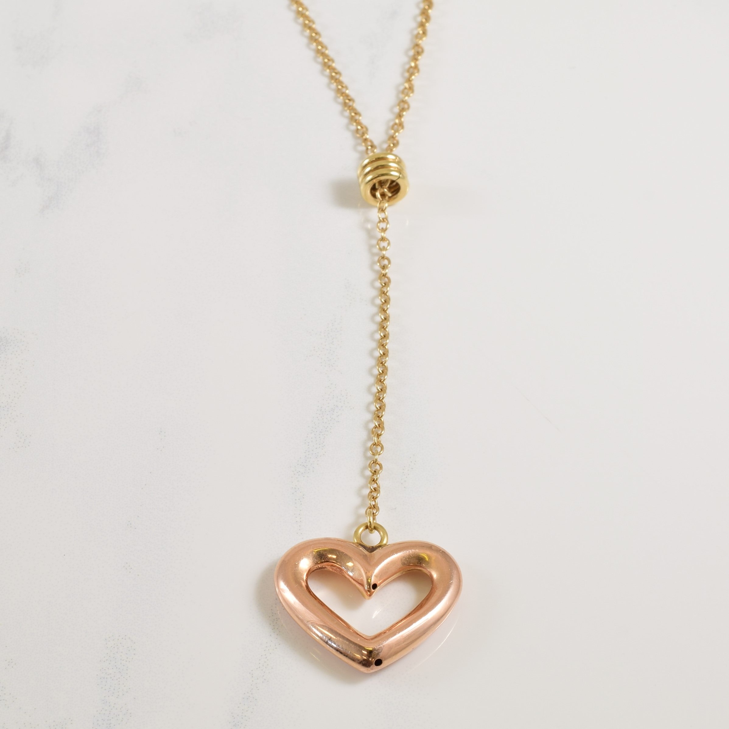 14k Two Tone Heart Necklace | 17.25" |