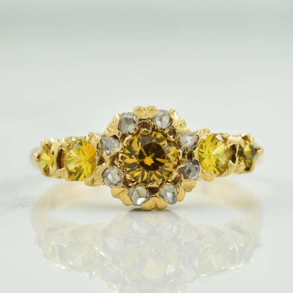 Synthetic Yellow Sapphire & Diamond Ring | 0.50ctw, 0.04ctw | SZ 5.25 |