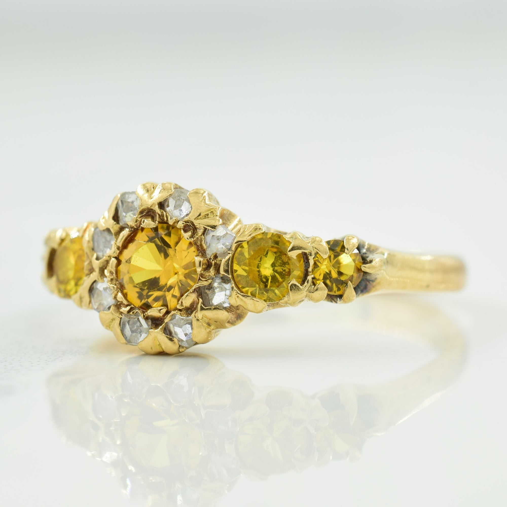 Synthetic Yellow Sapphire & Diamond Ring | 0.50ctw, 0.04ctw | SZ 5.25 |