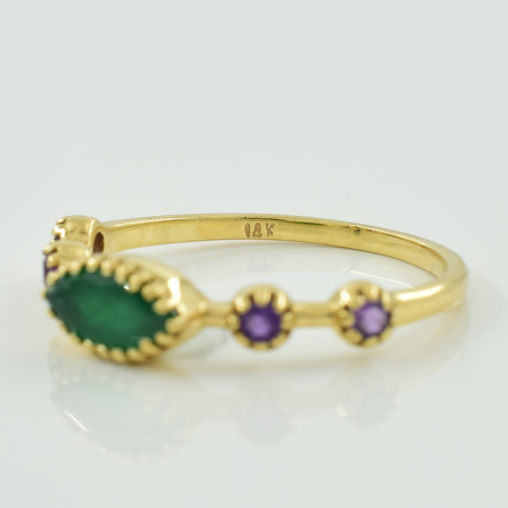 Emerald & Amethyst Ring | 0.60ctw | SZ 7.25 |