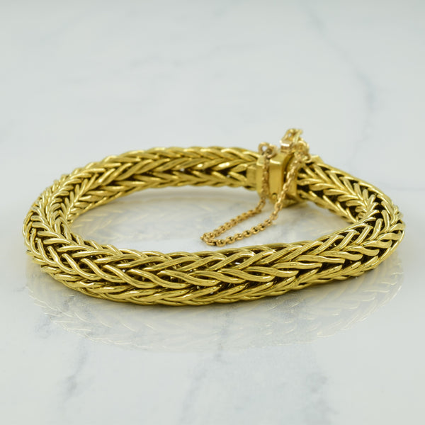 18k Yellow Gold Foxtail Chain Bracelet | 8.75