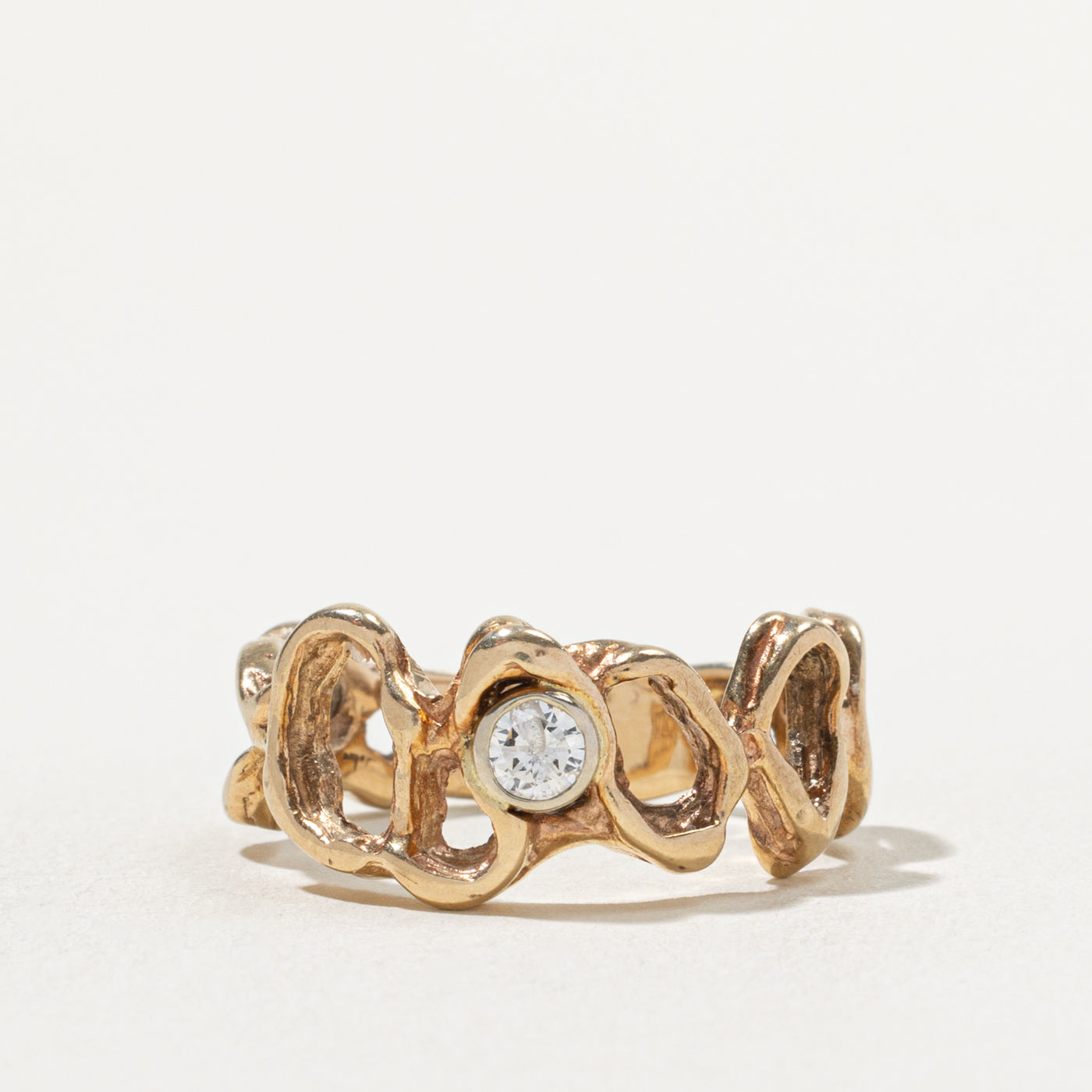 10k Diamond Openwork Abstract Ring | 0.16ct | SZ 8.5