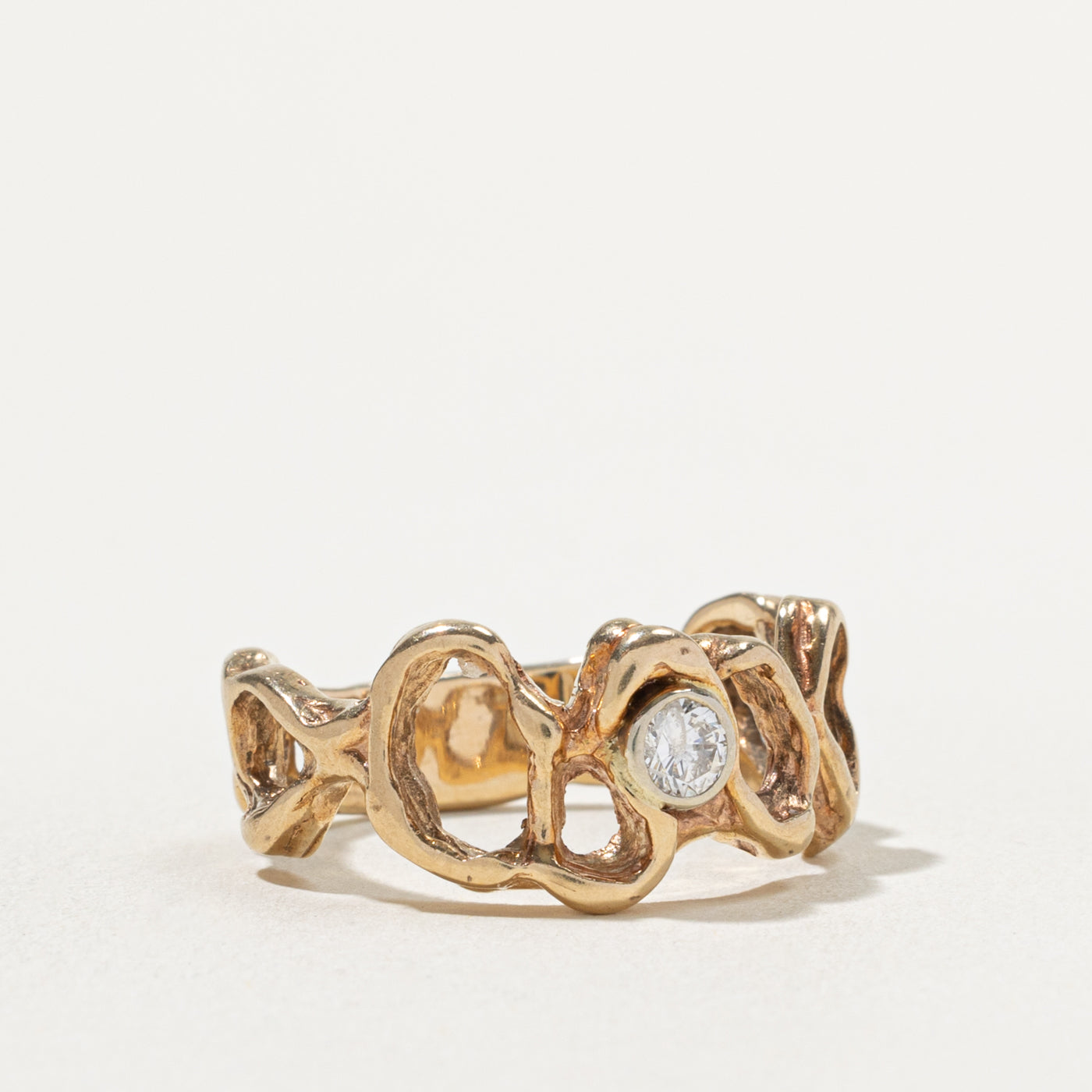 10k Diamond Openwork Abstract Ring | 0.16ct | SZ 8.5