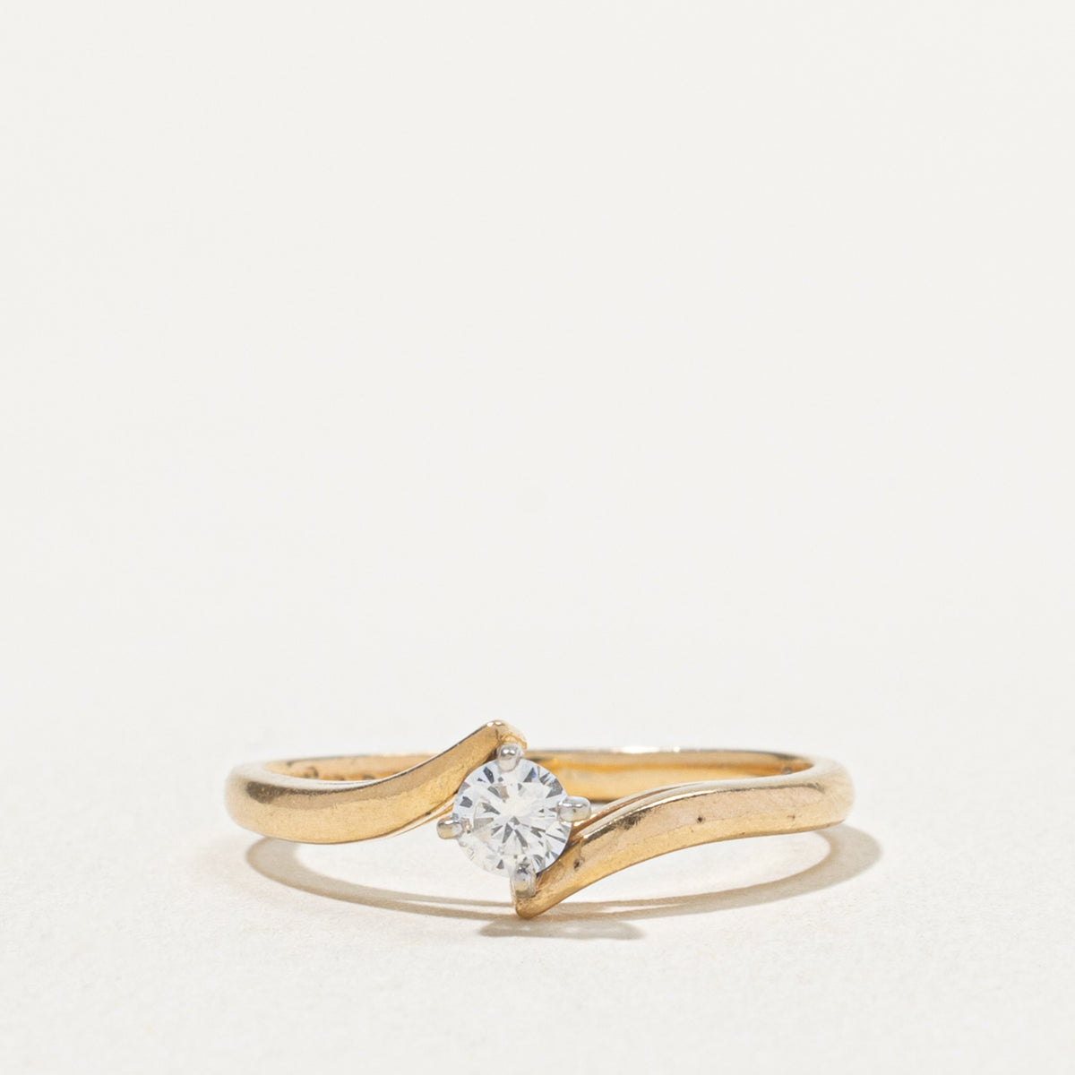 Canadian Solitaire Diamond Bypass Ring | 0.15ct | SZ 6
