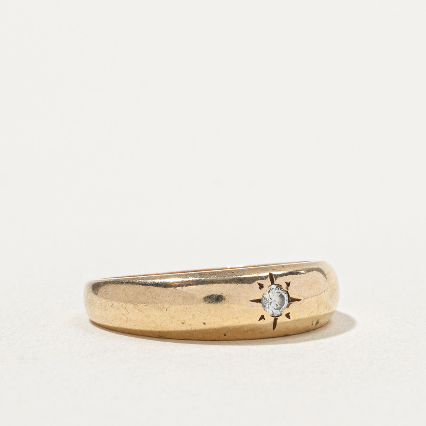 10k Star Set Diamond Dome Ring | 0.05ct | SZ 6.5