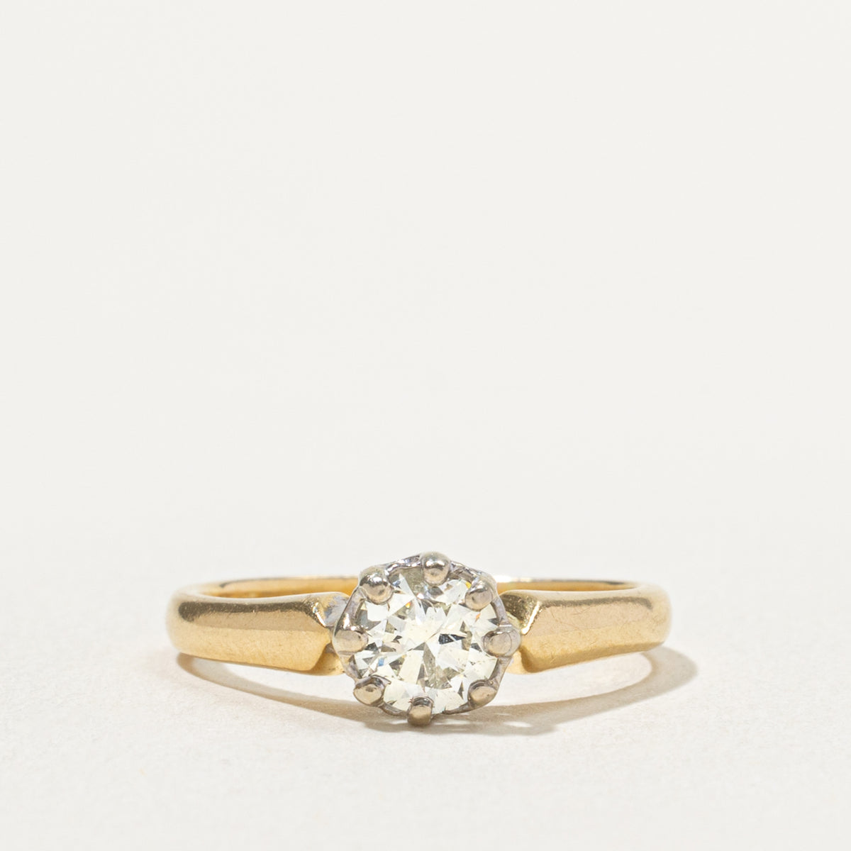 18k Solitaire Yellow Diamond Engagement Ring | 0.68ct I2 Yellow | SZ 7.5