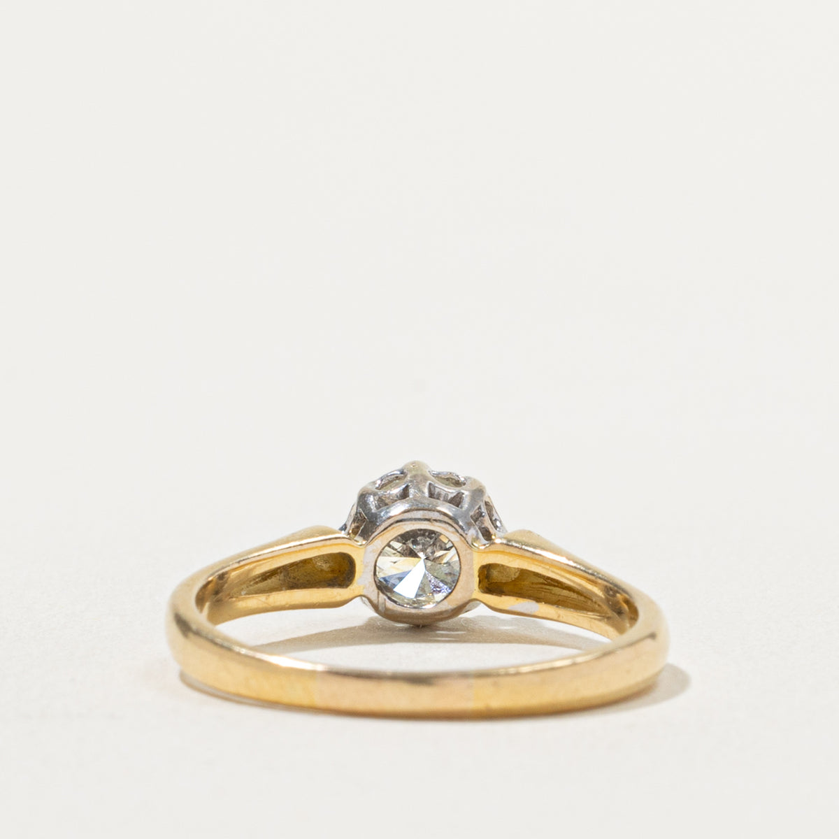 18k Solitaire Yellow Diamond Engagement Ring | 0.68ct I2 Yellow | SZ 7.5