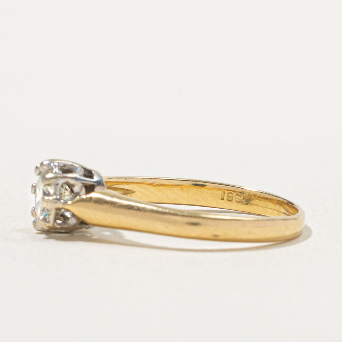 18k Solitaire Yellow Diamond Engagement Ring | 0.68ct I2 Yellow | SZ 7.5