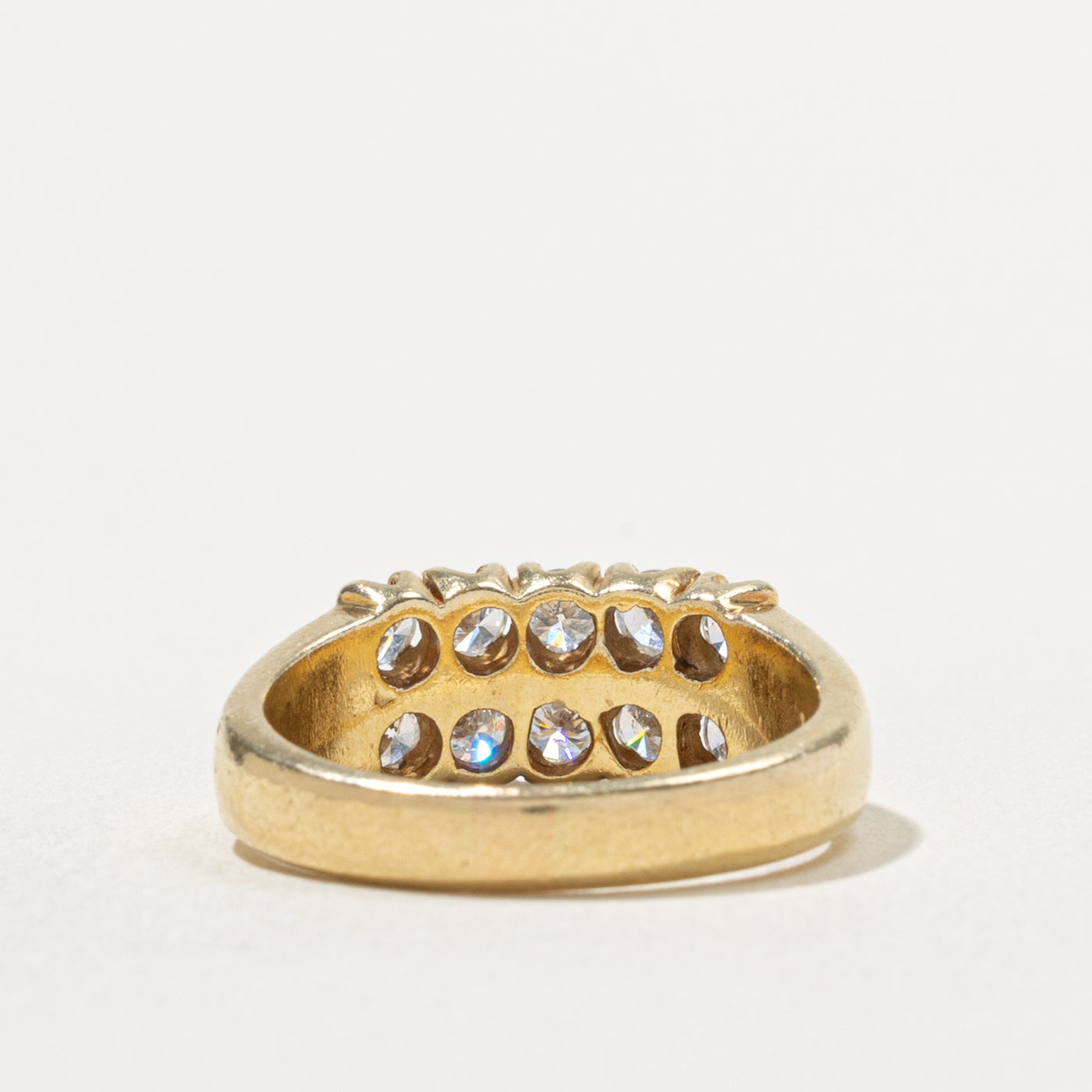 14k Double Row Diamond Ring | 0.90ctw | SZ 8.25