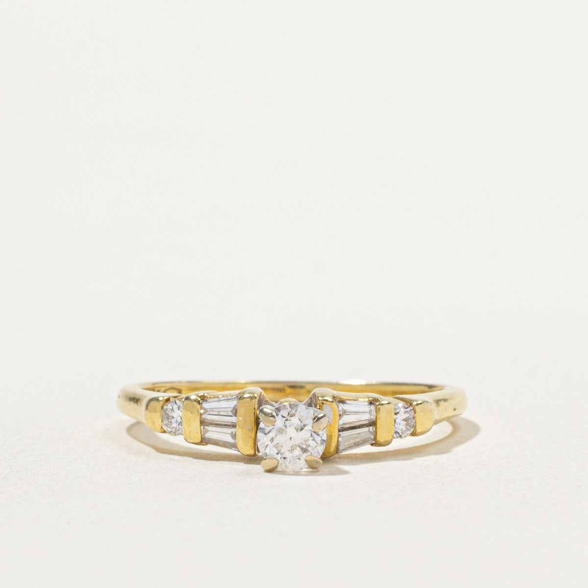 18k Diamond Baguette Cut Accented Ring | 0.48ctw | SZ 7.5