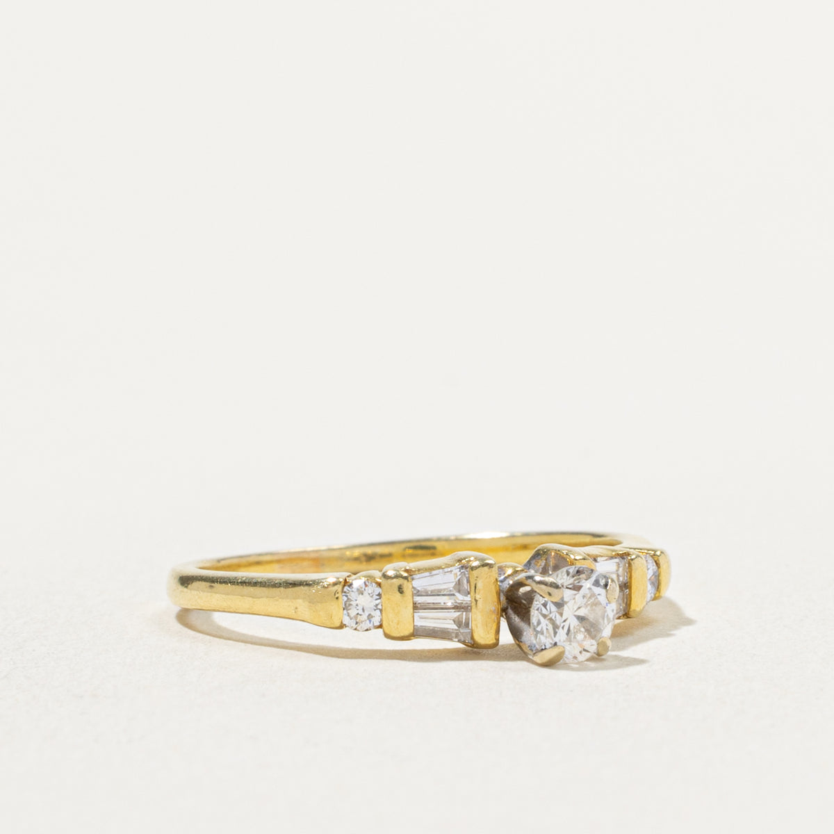 18k Diamond Baguette Cut Accented Ring | 0.48ctw | SZ 7.5