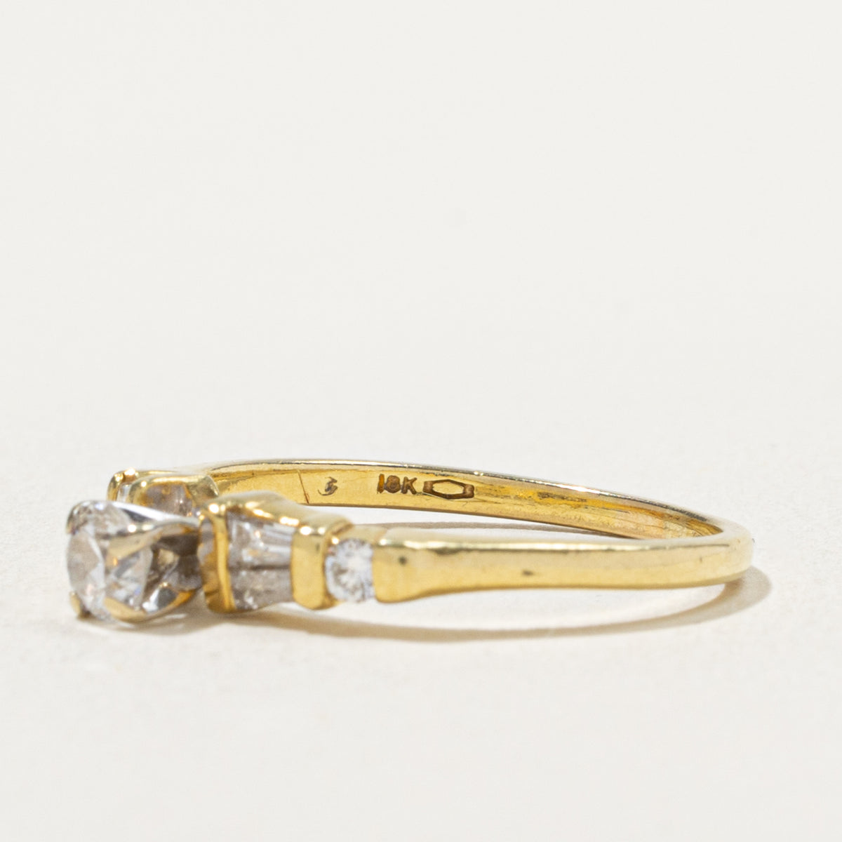 18k Diamond Baguette Cut Accented Ring | 0.48ctw | SZ 7.5