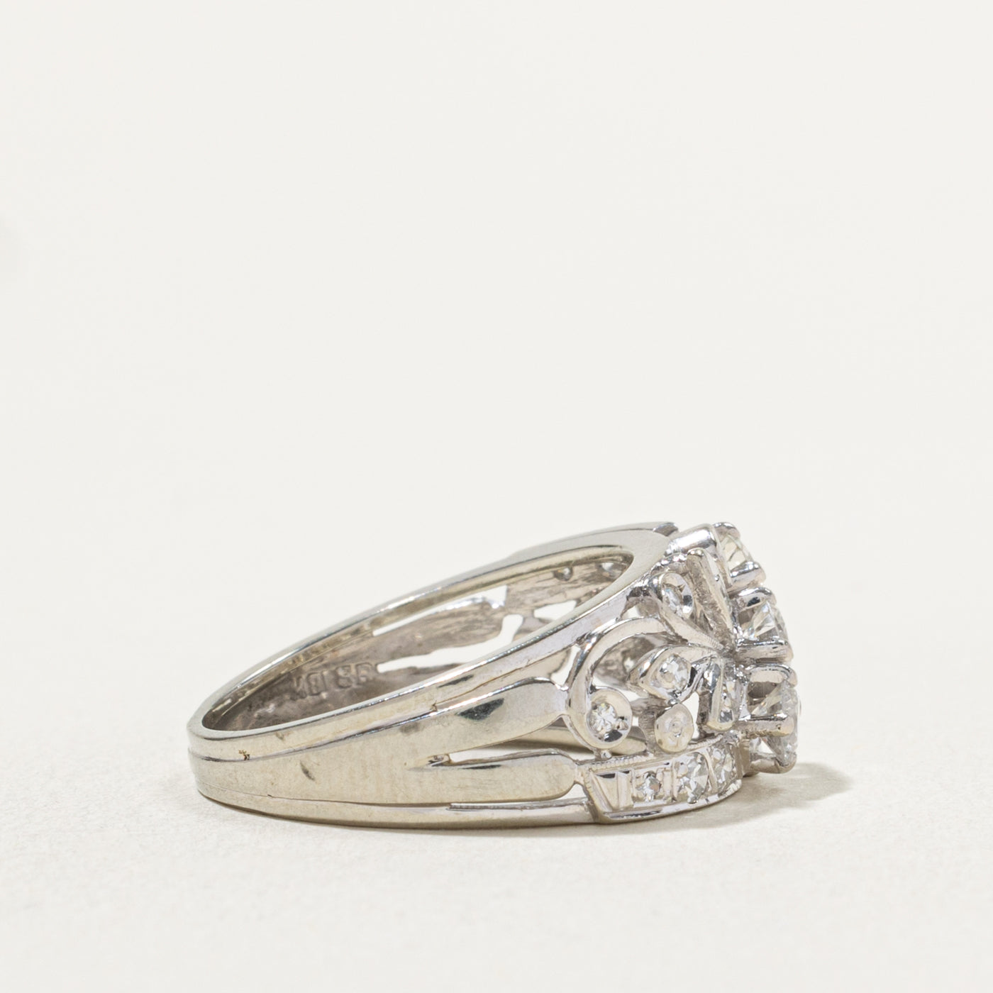 18k Diamond Cluster Openwork Floral Ring | 0.63ctw | SZ 7