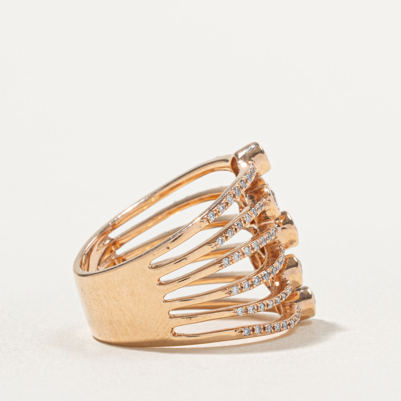 'Effy' Multi Row Diamond Bubble Ring | 0.70ctw | SZ 6.75