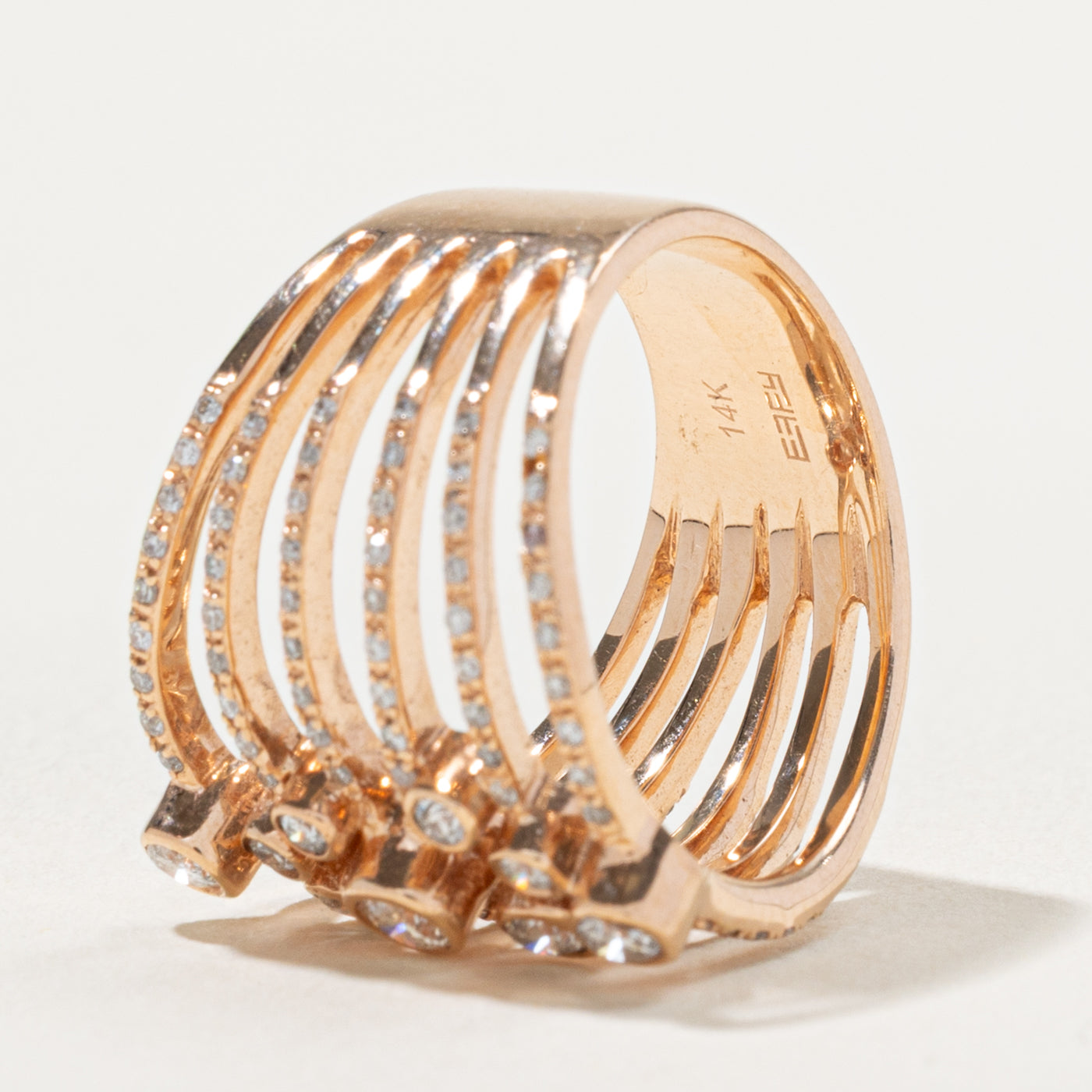'Effy' Multi Row Diamond Bubble Ring | 0.70ctw | SZ 6.75
