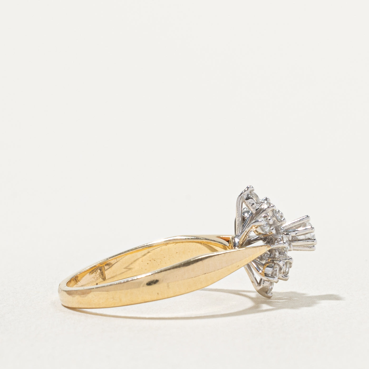 14k Diamond Snowflake Cluster Ring | 0.30ctw | SZ 5.5