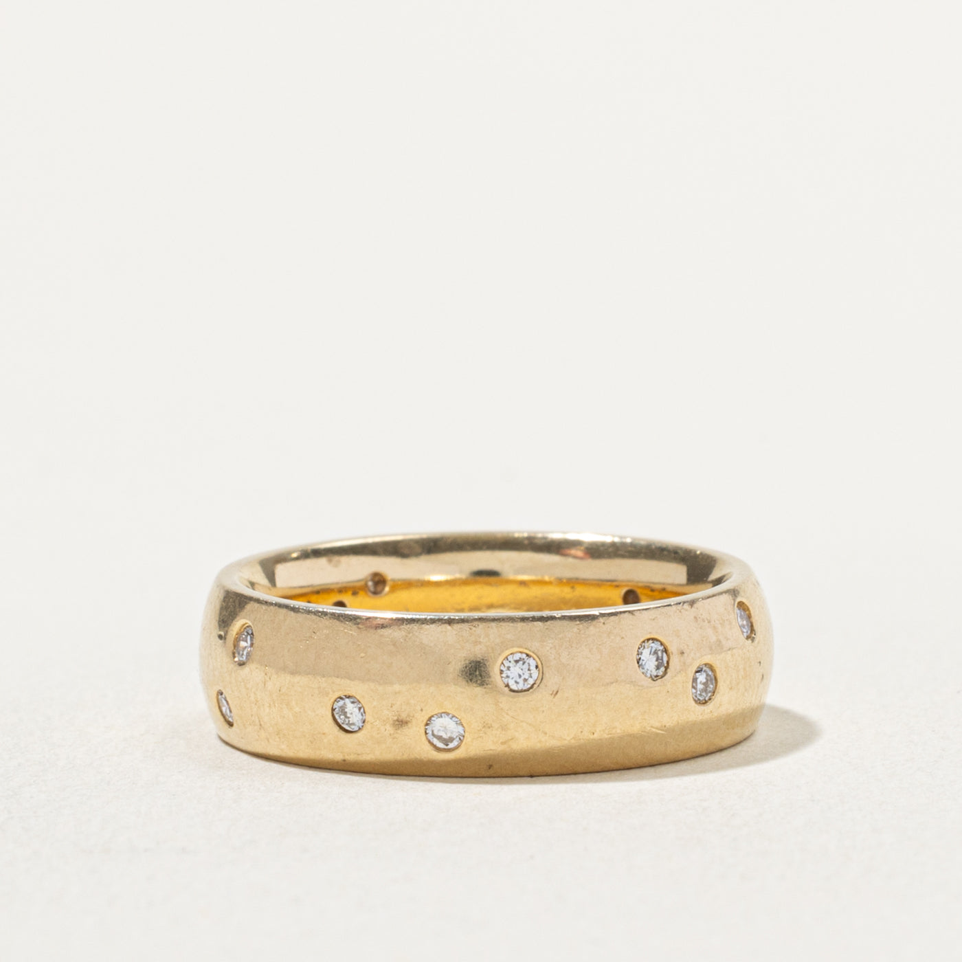 14k Scattered Flush Set Diamond Band | 0.24ctw | 6.00mm | SZ 7