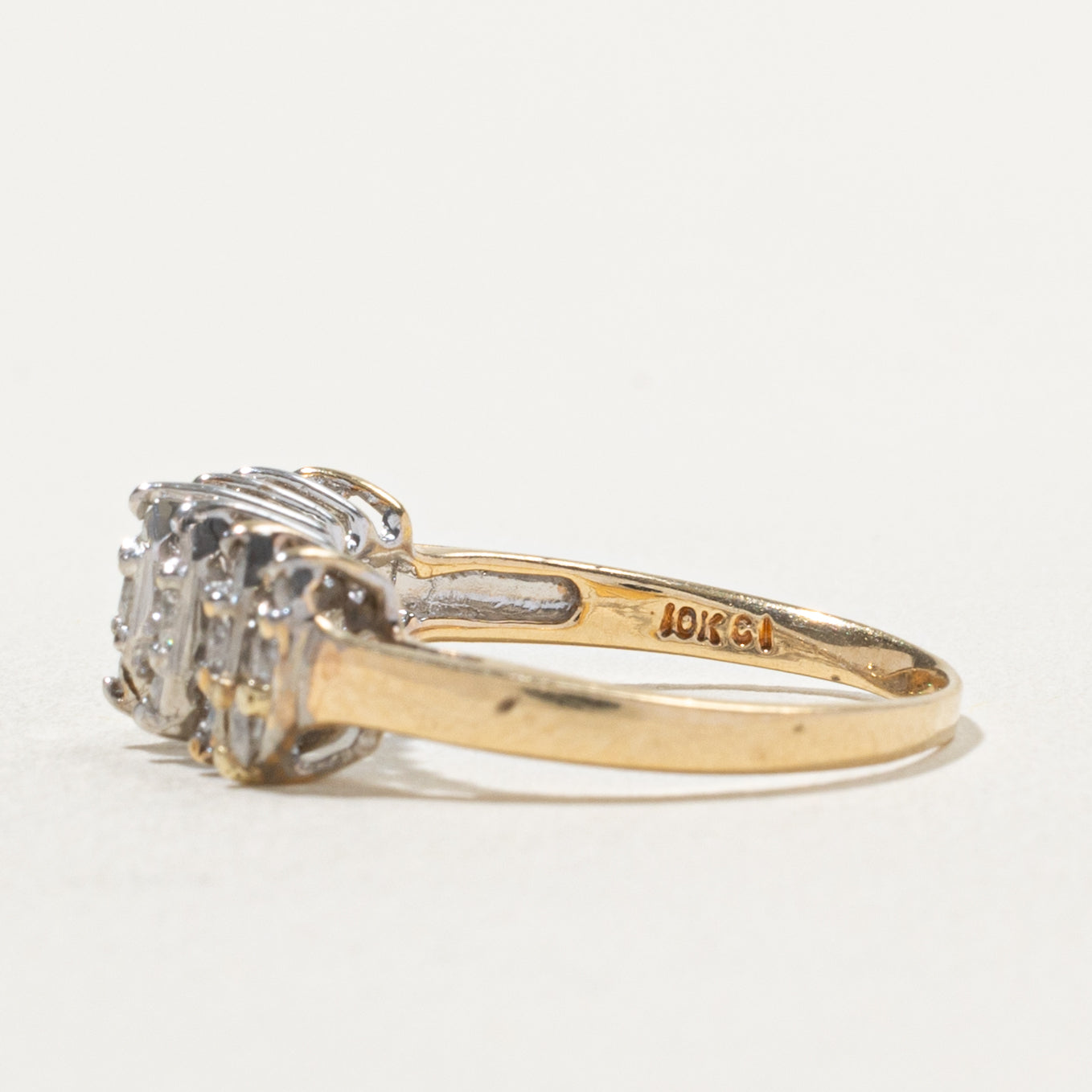 10k Multi Row Diamond Petal Ring | 0.50ctw | SZ 6.75