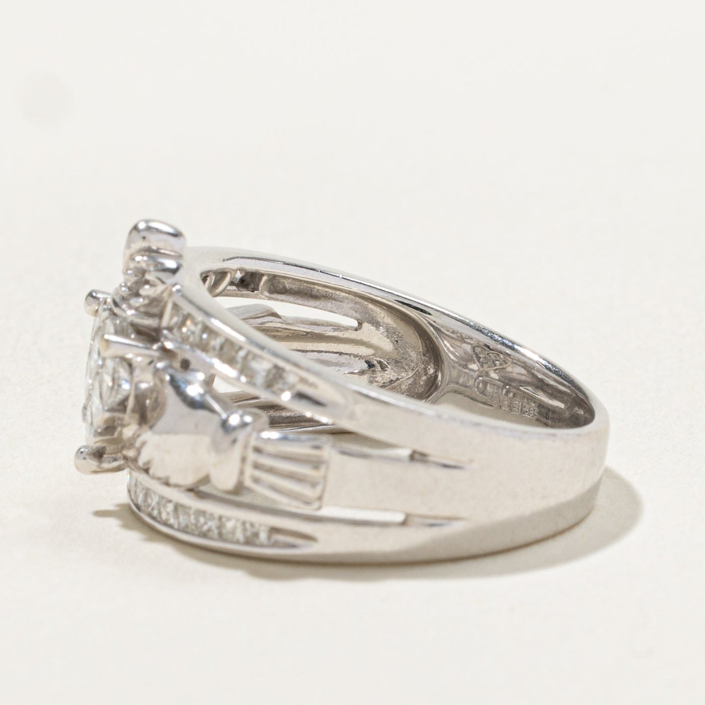 Dublin 14k Diamond Cluster Claddagh Ring | 0.70ctw | SZ 8