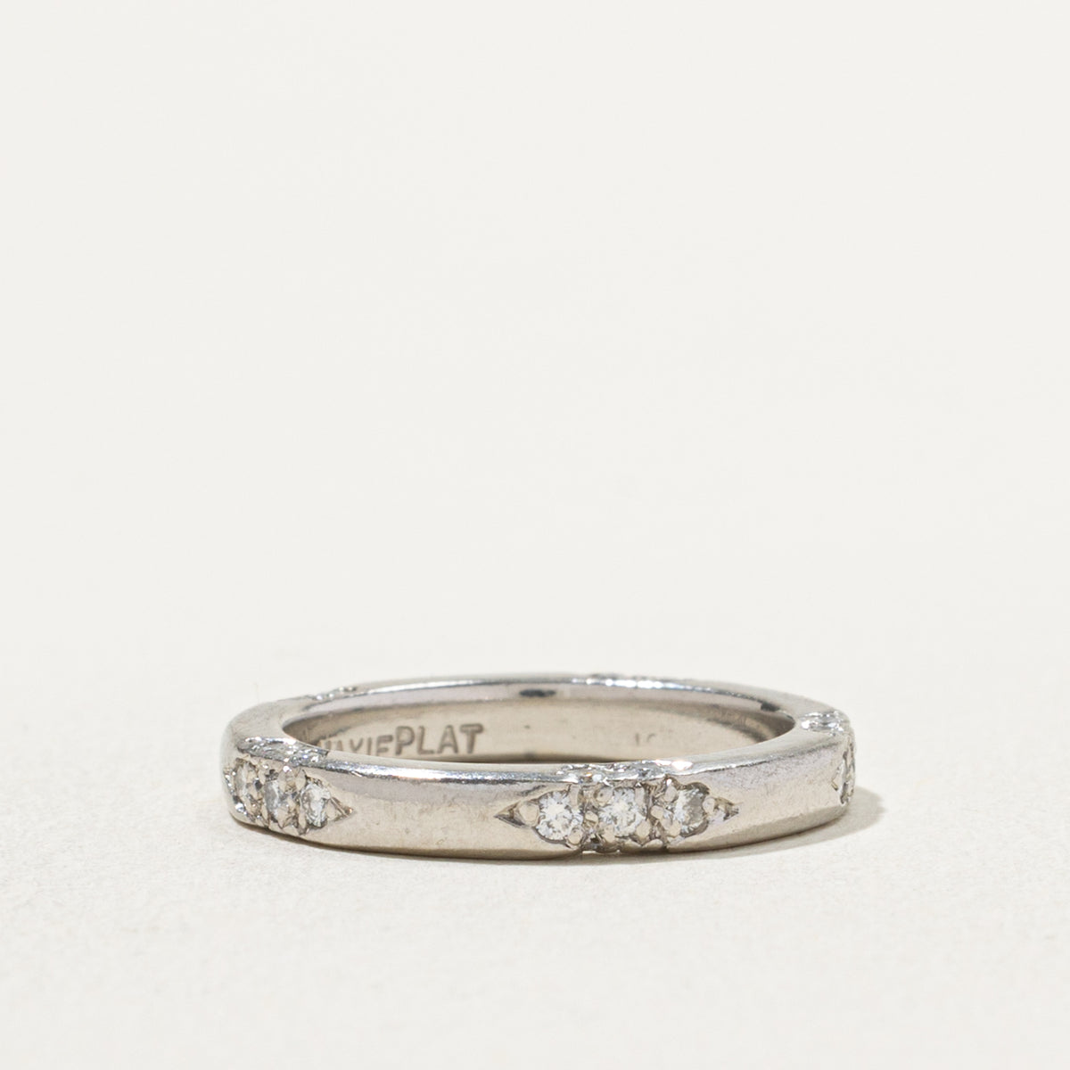 900 Platinum Scattered Diamond Cluster Band | 0.50ctw | 2.75mm | SZ 5.25