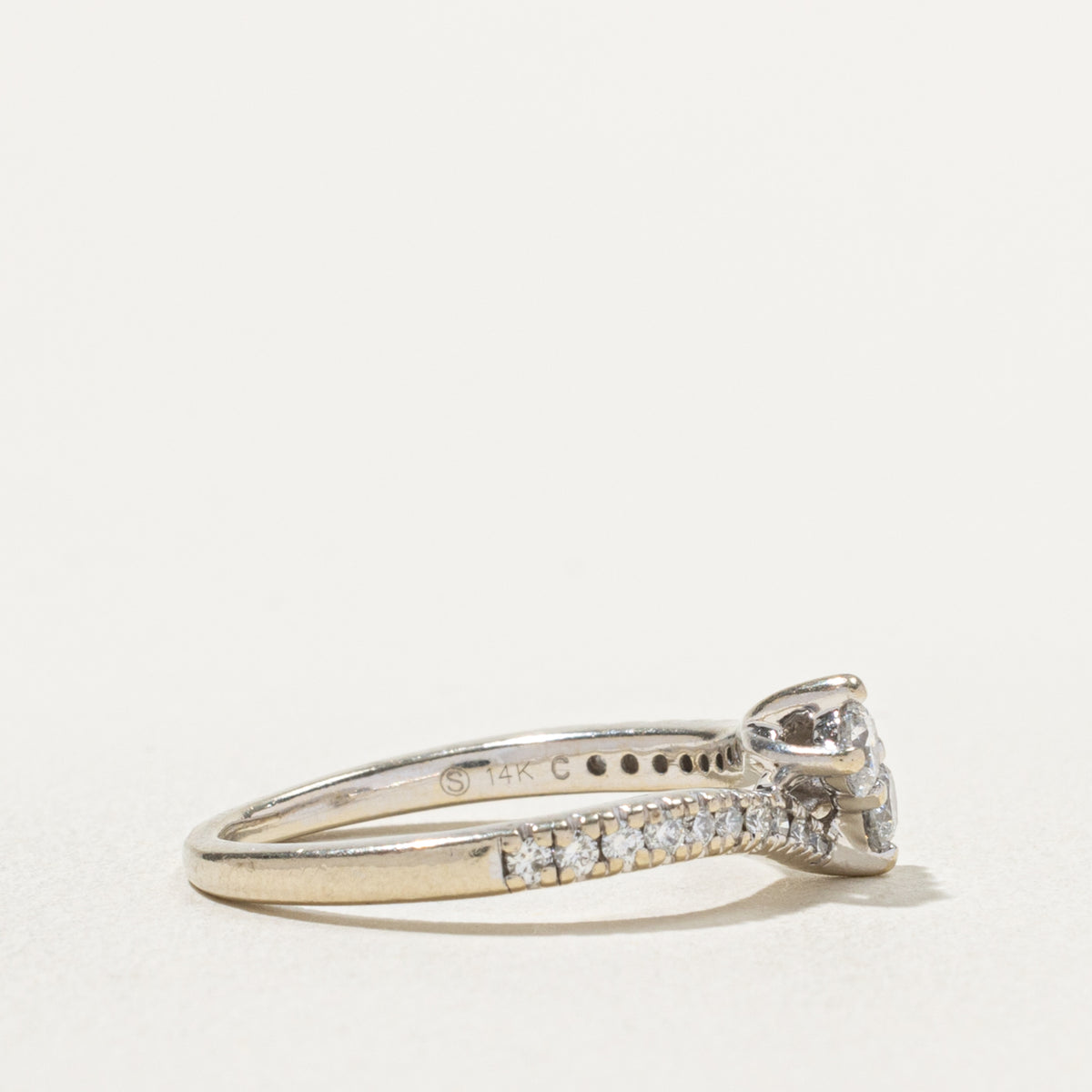 14k Two Stone Diamond Bypass Ring | 0.46ctw | SZ 7.5