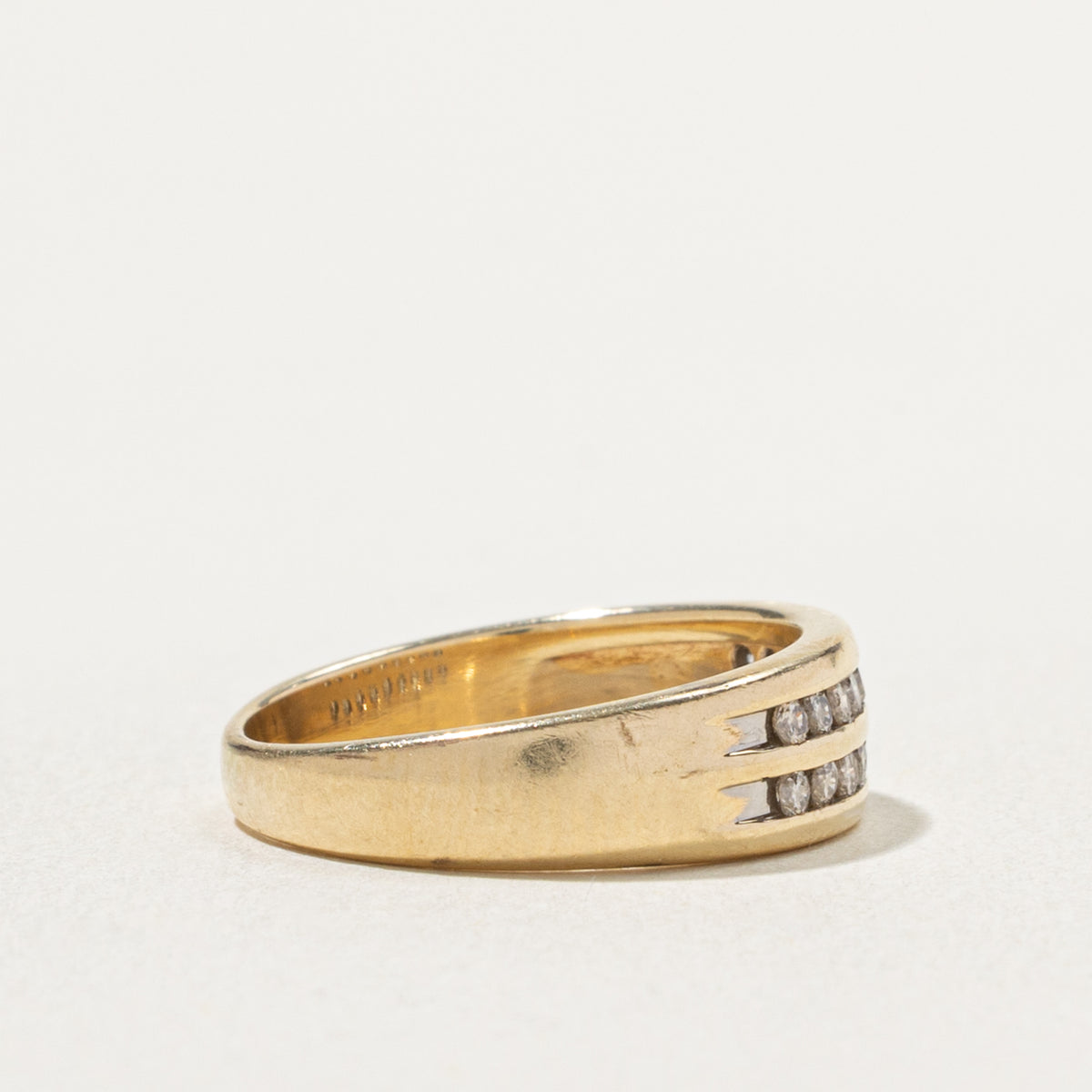 14k Double Row Channel Set Diamond Band | 0.27ctw | 5.79mm | SZ 6
