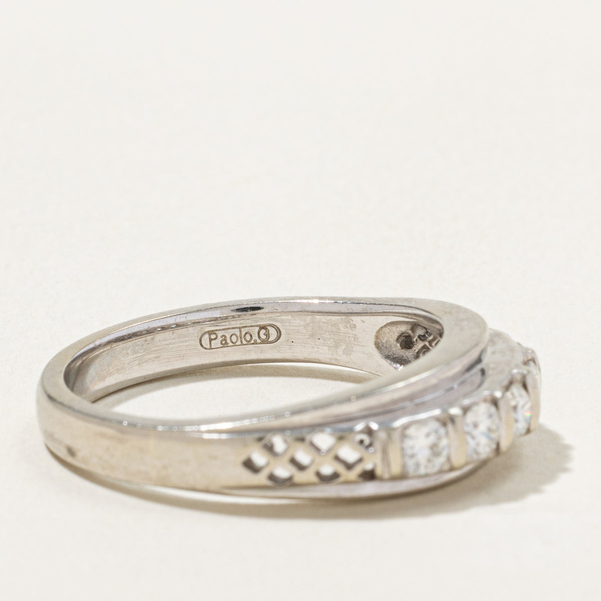 18k Five Stone Diamond Openwork Band | 0.50ctw | 6.54mm | SZ 9.75