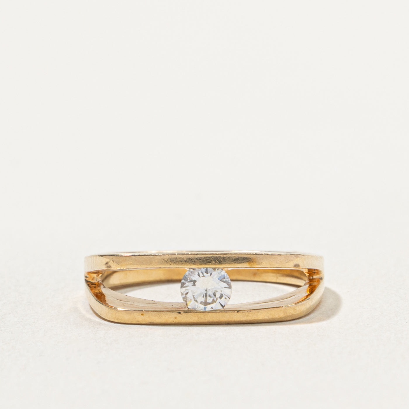 14k Tension Set Diamond Open Shank Ring | 0.21ct | SZ 6