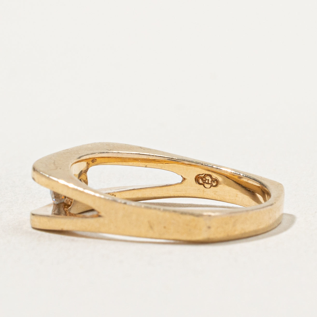 14k Tension Set Diamond Open Shank Ring | 0.21ct | SZ 6