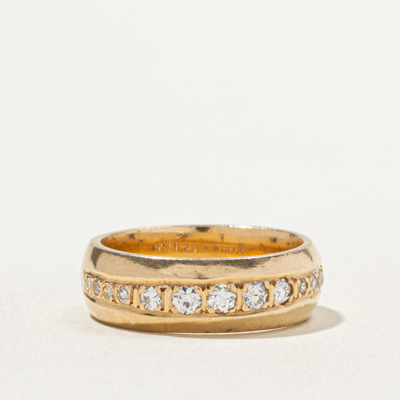 14k Semi Eternity Diagonal Diamond Band | 0.29ctw | 6.30mm | SZ 6