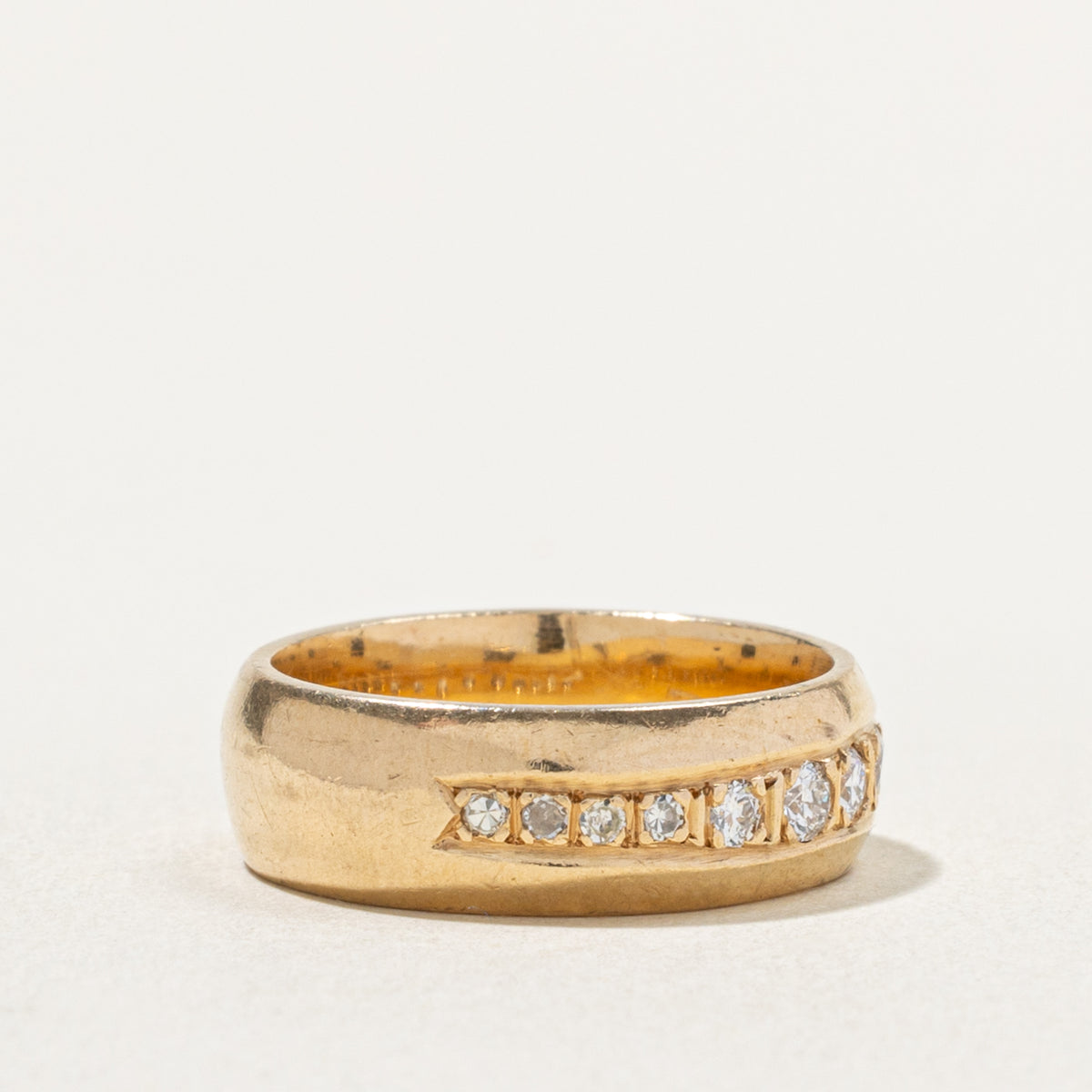 14k Semi Eternity Diagonal Diamond Band | 0.29ctw | 6.30mm | SZ 6