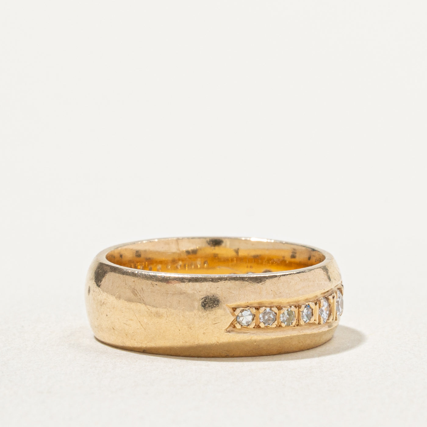 14k Semi Eternity Diagonal Diamond Band | 0.29ctw | 6.30mm | SZ 6