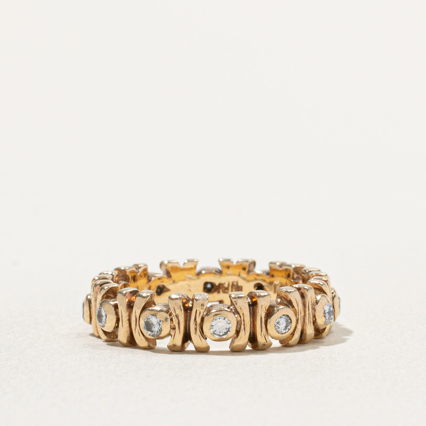 'Birks' Eternity Diamond Textured & Grooved Band | 0.36ctw | 4.90mm | SZ 6.5