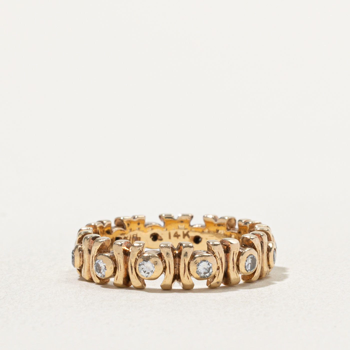 'Birks' Eternity Diamond Textured & Grooved Band | 0.36ctw | 4.90mm | SZ 6.5