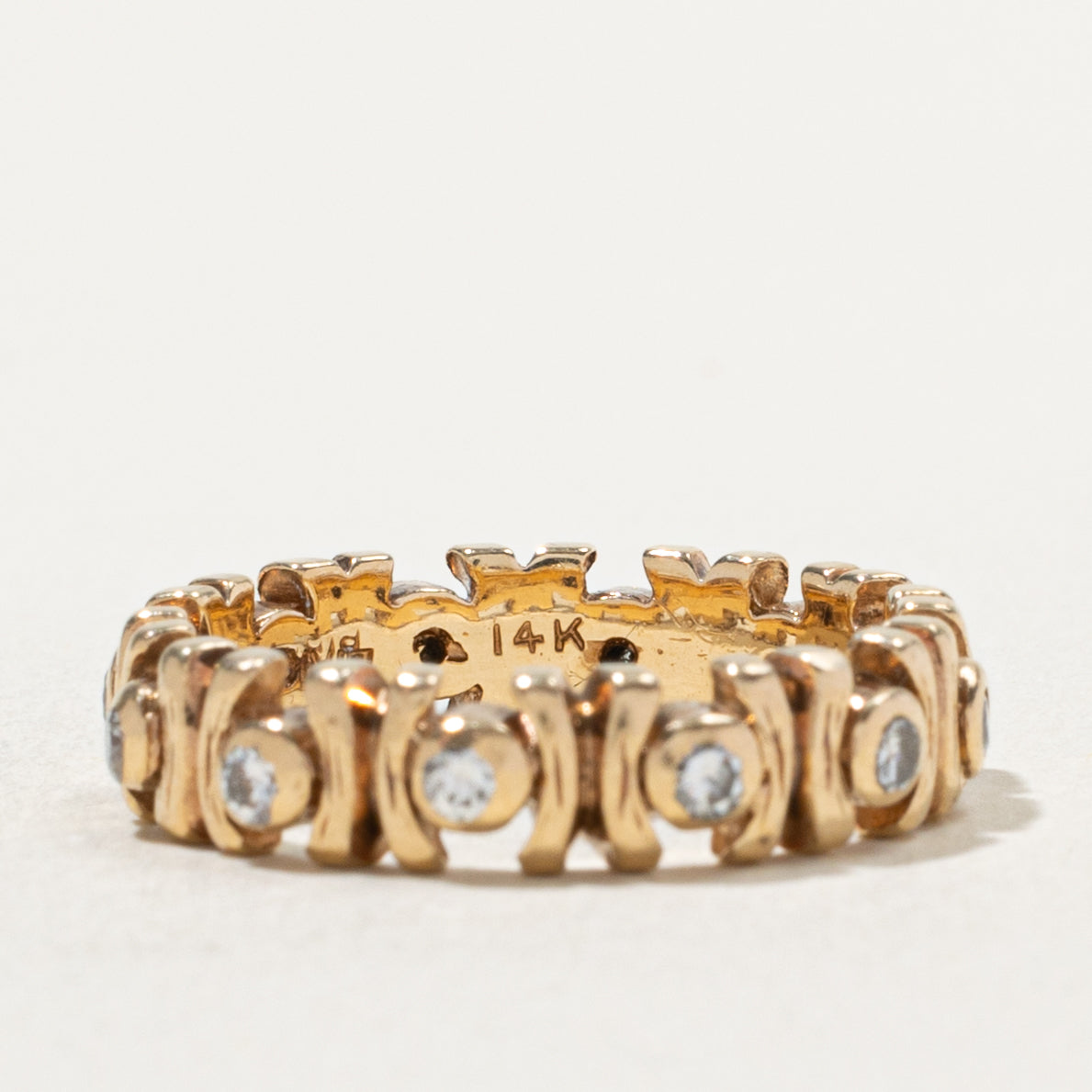 'Birks' Eternity Diamond Textured & Grooved Band | 0.36ctw | 4.90mm | SZ 6.5