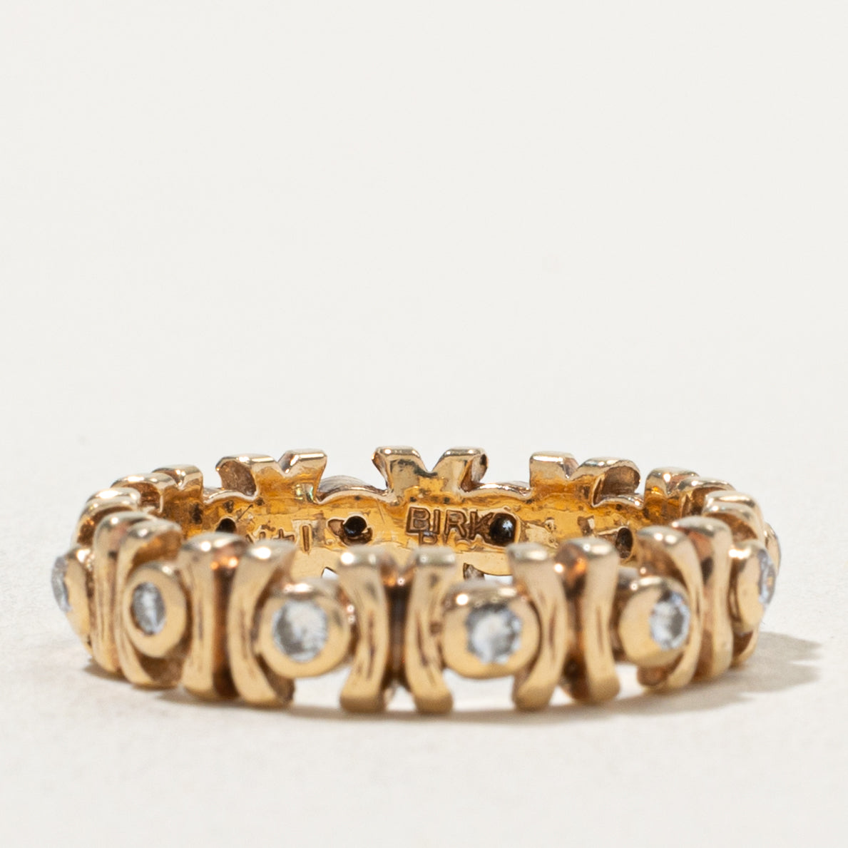 'Birks' Eternity Diamond Textured & Grooved Band | 0.36ctw | 4.90mm | SZ 6.5