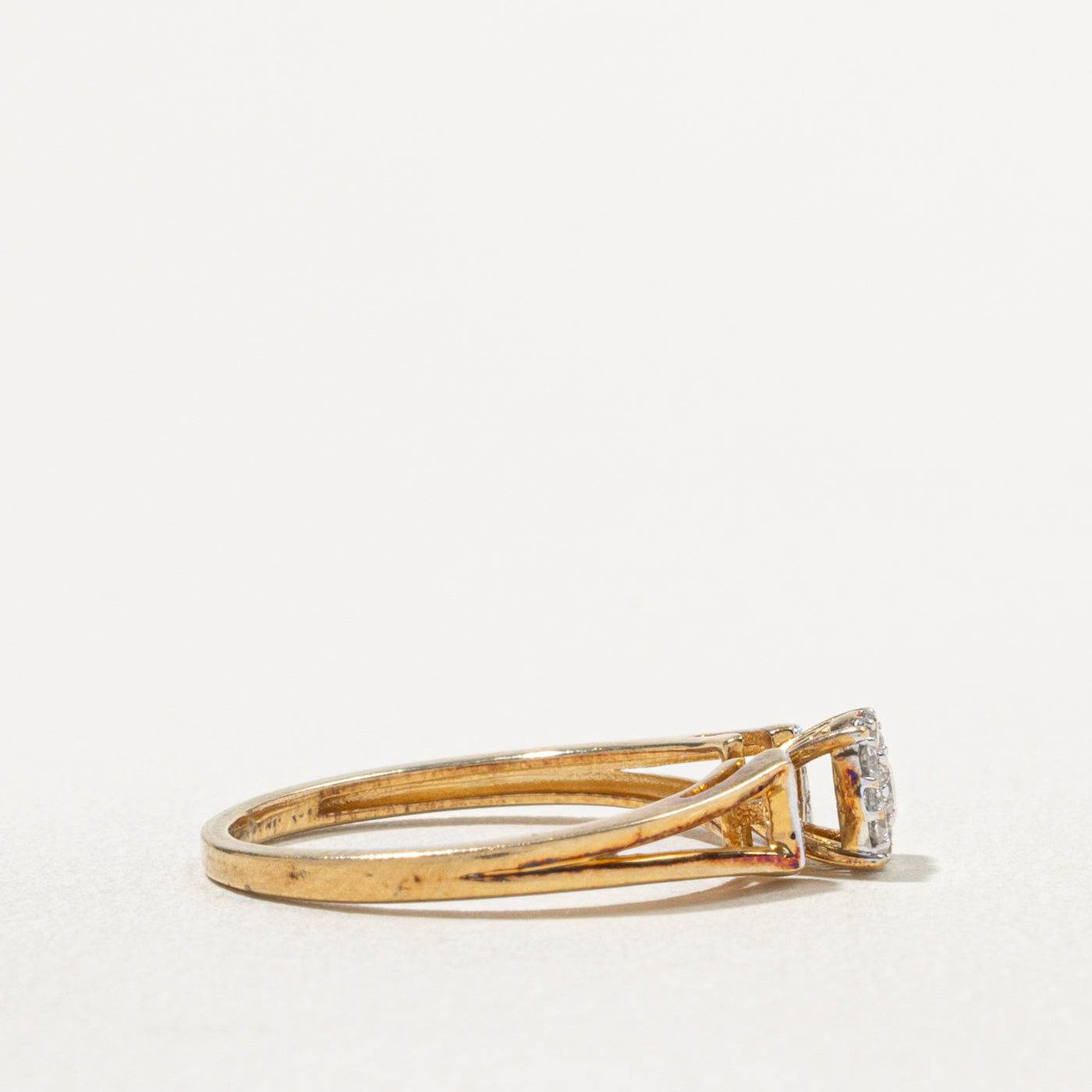 18k Diamond Cluster Open Shank Ring | 0.22ctw | SZ 6.5