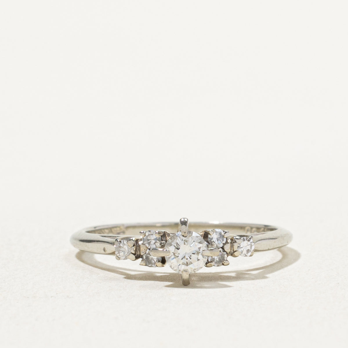 18k White Gold Diamond Cluster Accented Ring | 0.29ctw | SZ 6