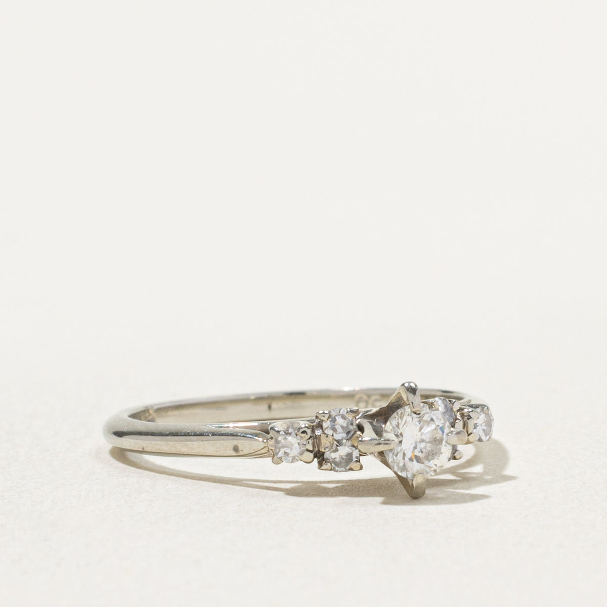 18k White Gold Diamond Cluster Accented Ring | 0.29ctw | SZ 6