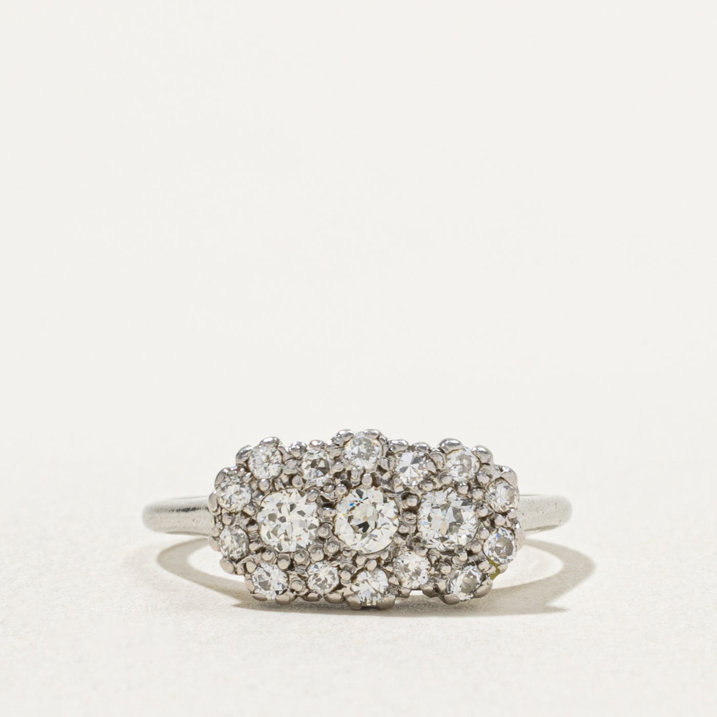 18k Old European Cut Diamond Multi Cluster Ring | 0.52ctw | SZ 5.5
