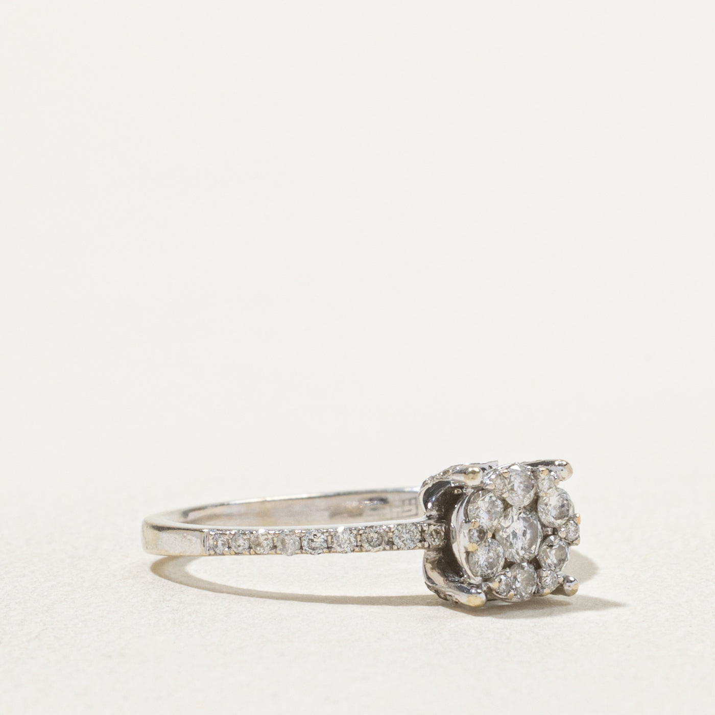 14k White Gold Diamond Cluster Ring | 0.40ctw | SZ 5