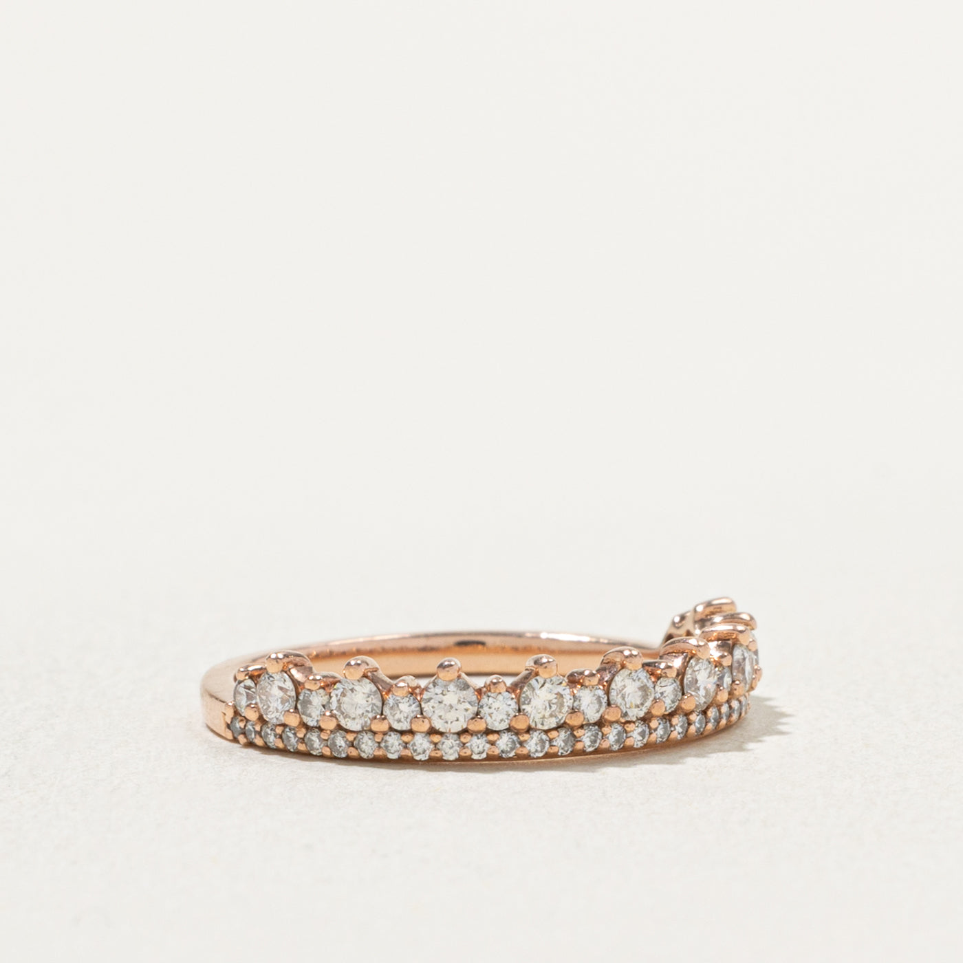 10k Semi Eternity Diamond Crown Band | 0.50ctw | 3.82mm | SZ 6.5