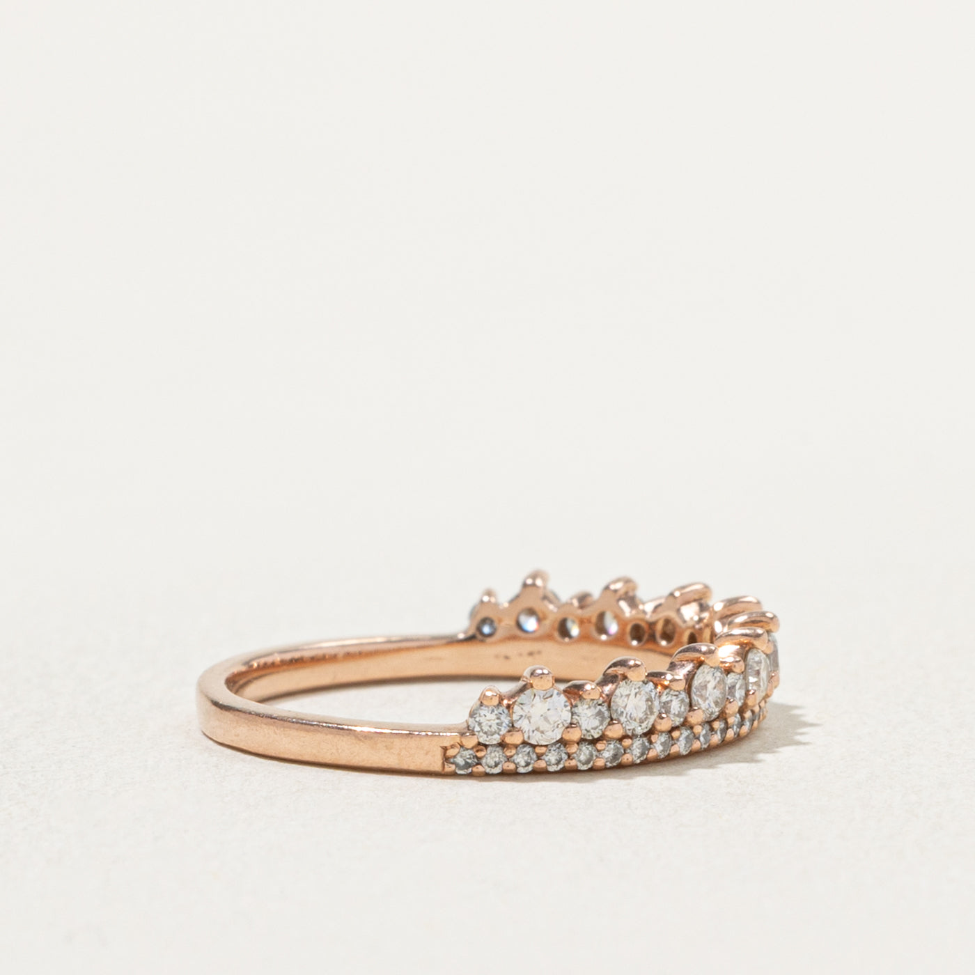10k Semi Eternity Diamond Crown Band | 0.50ctw | 3.82mm | SZ 6.5