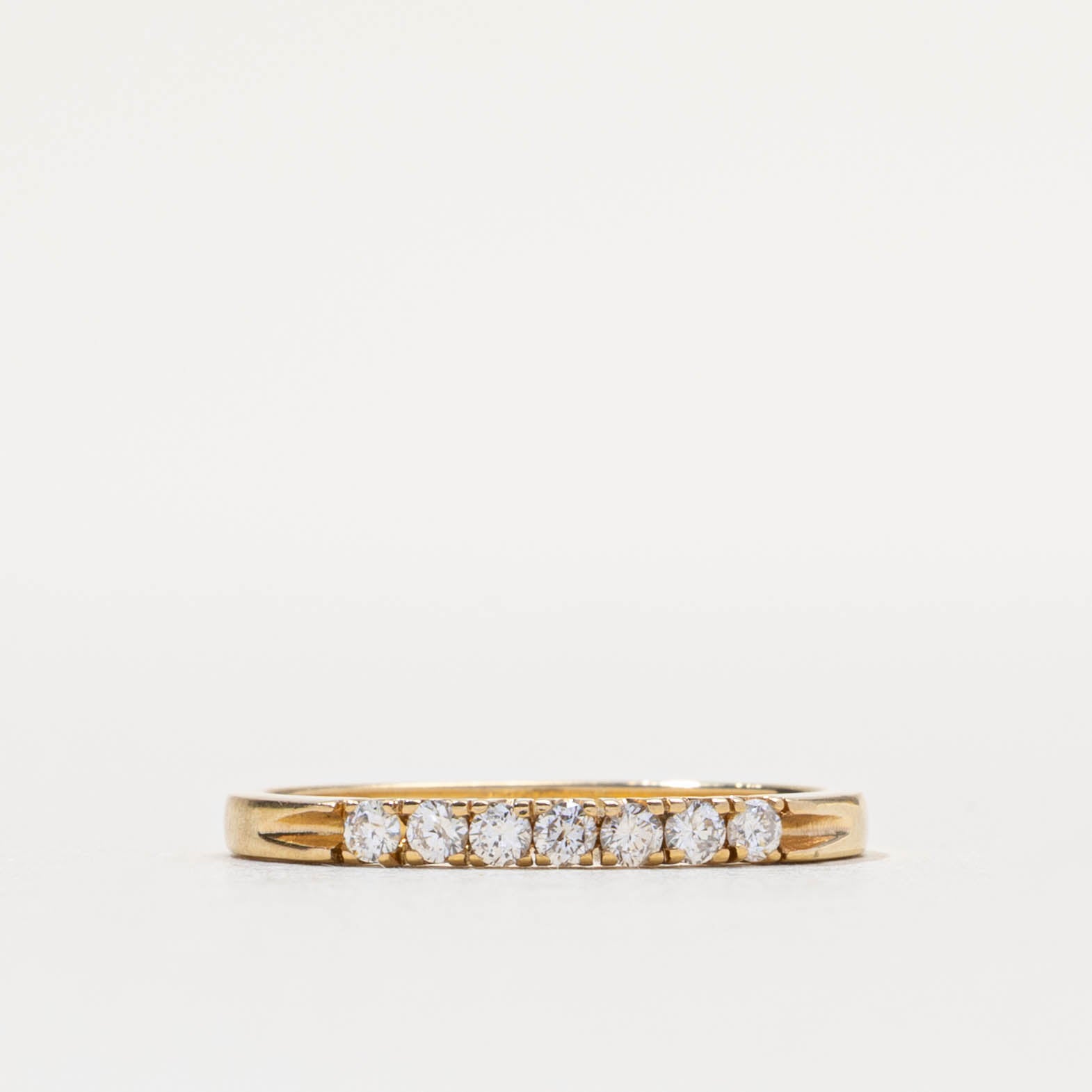 18k Diamond Accent Plain Band | 0.19ctw | SZ 6