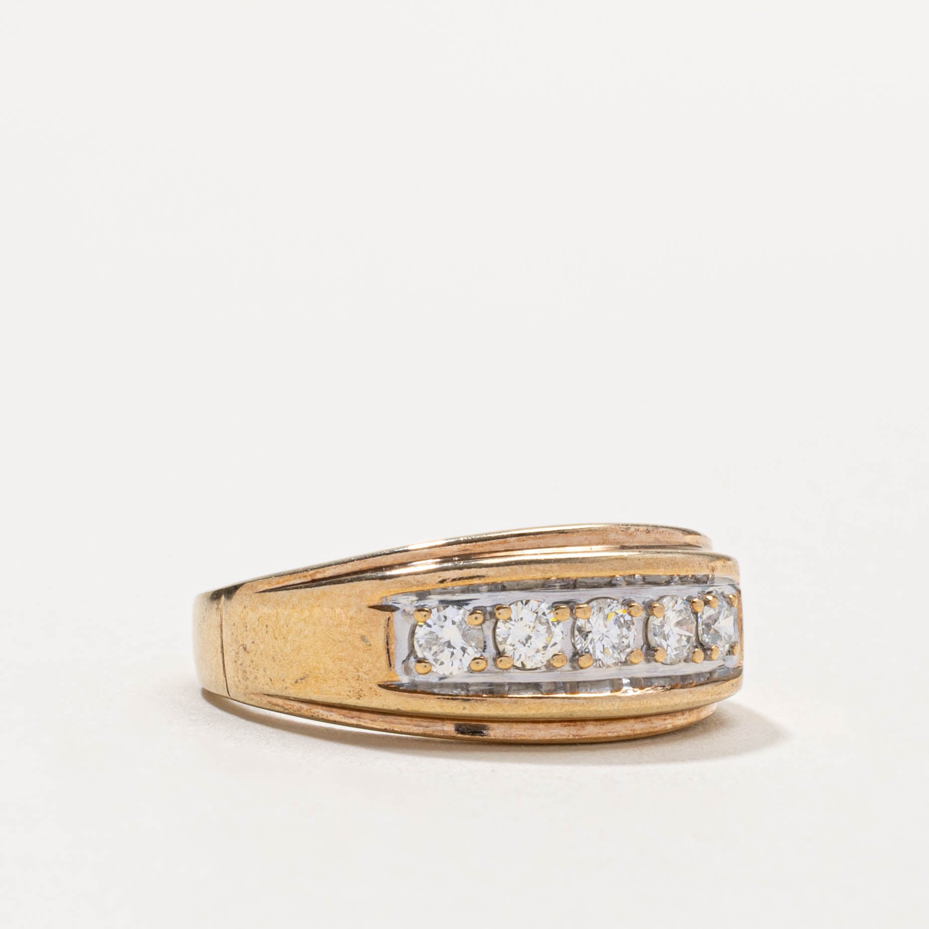 10k Five Stone Diamond Dome Ring | 0.50ctw | SZ 10.5