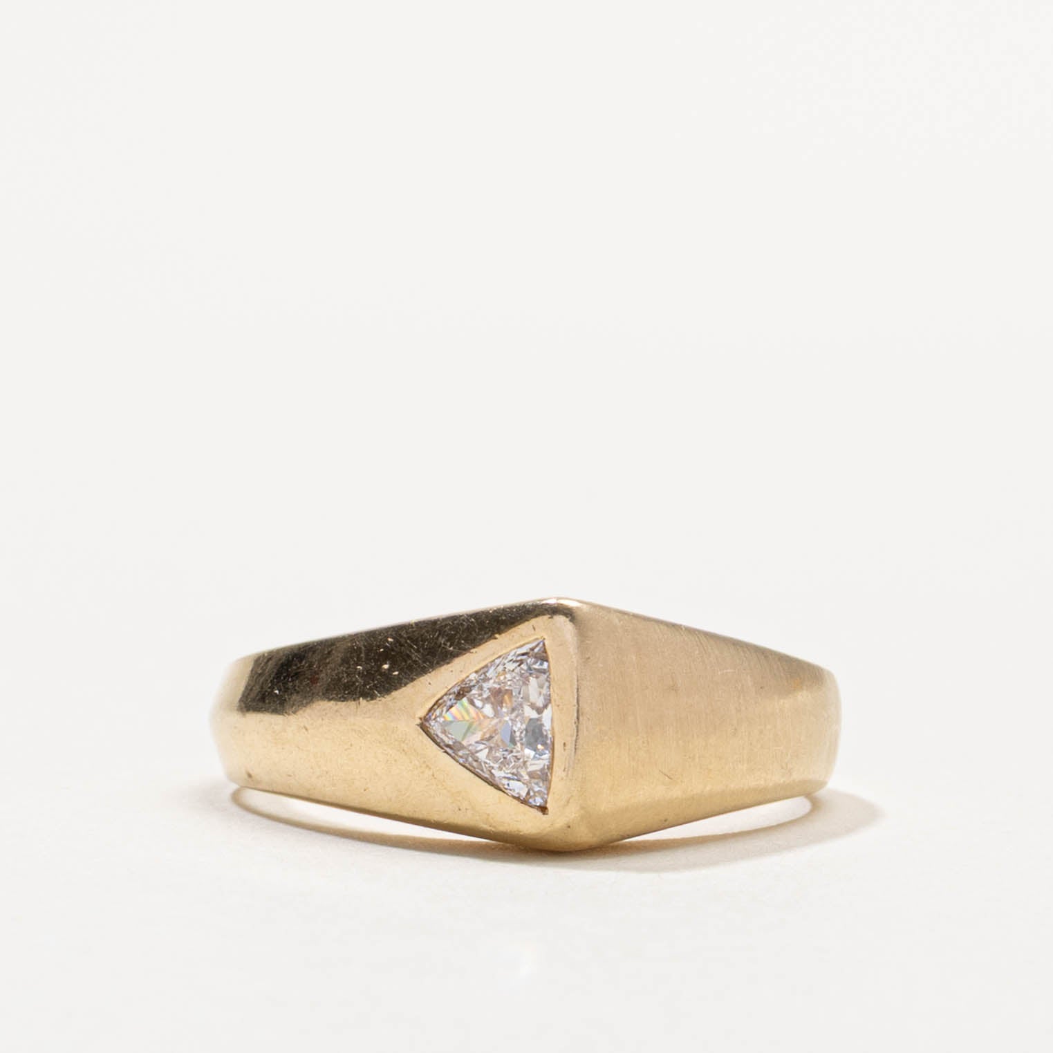 14k Trillion Cut Diamond Dome Ring | 0.50ct VS2 G/H | SZ 11