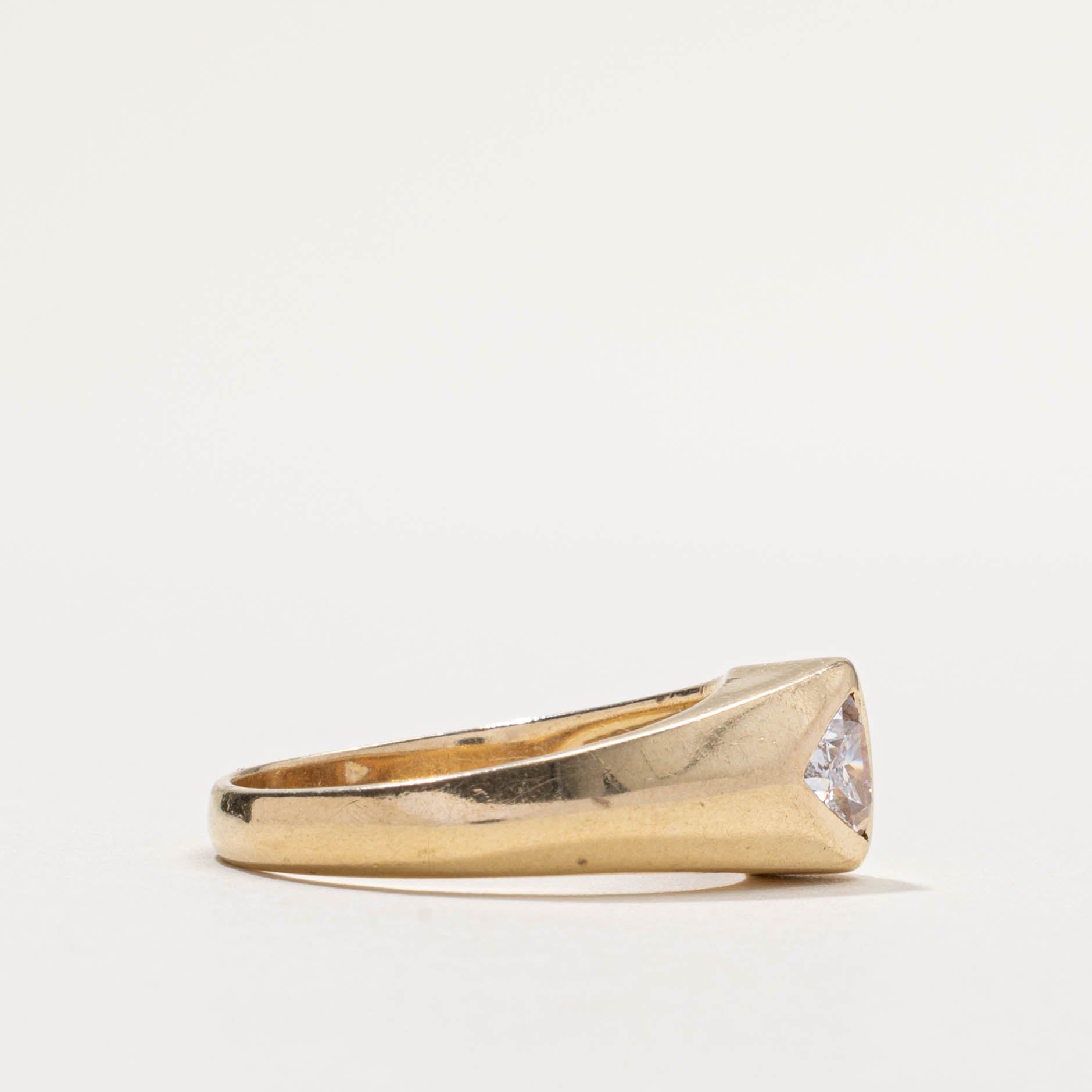 14k Trillion Cut Diamond Dome Ring | 0.50ct VS2 G/H | SZ 11